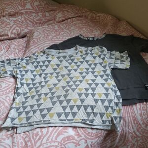2 Zara Kids Geometric Tee - Gray and Yellow
